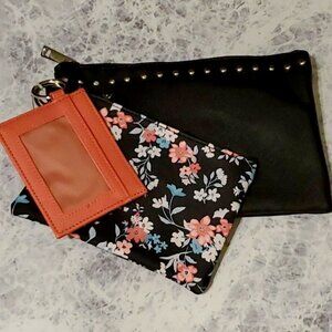 NIB 3-Pc. Everyday Crossbody and Wallet Sets (Black, Floral, Rose) (DAR96,7)